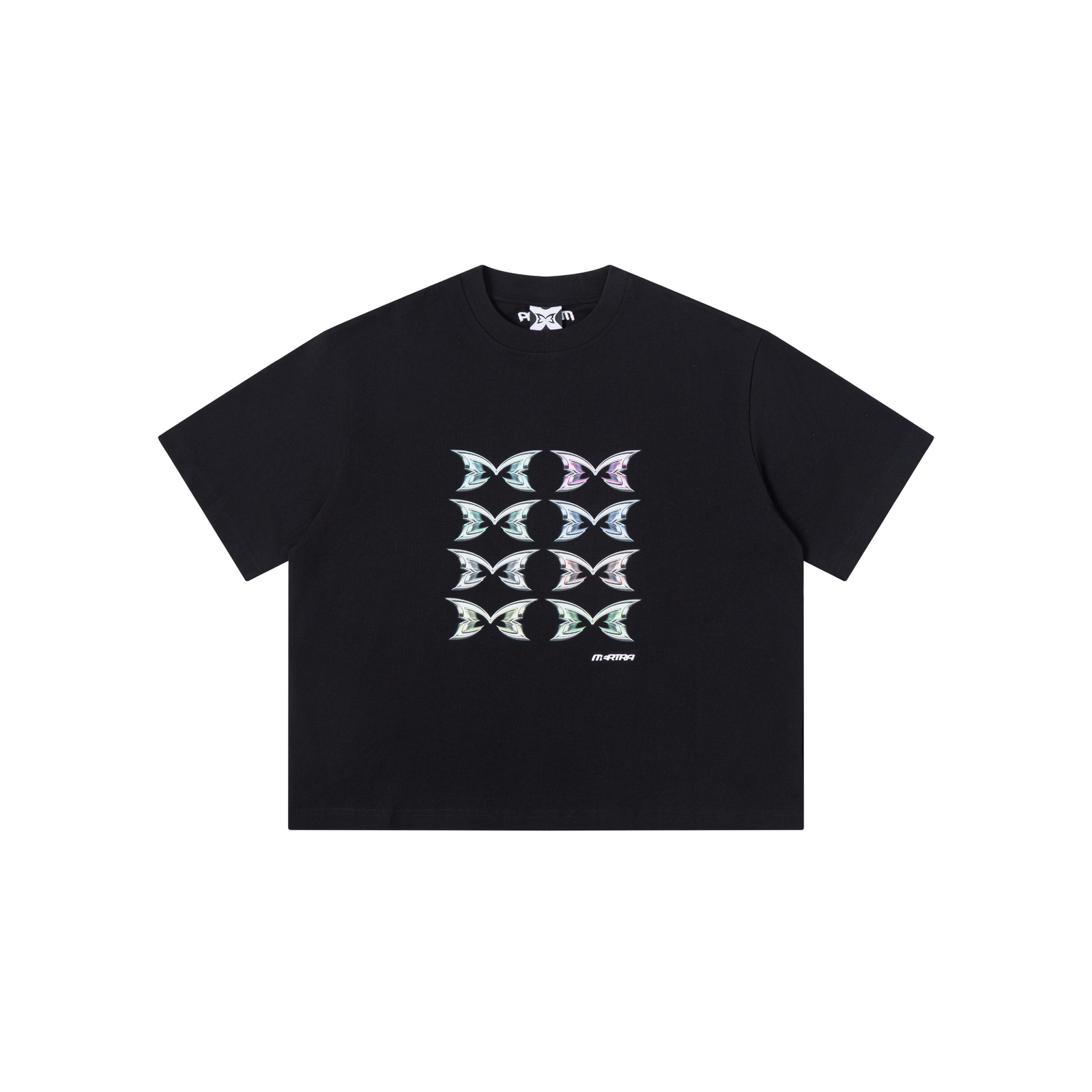 BLACKMULTILOGOTEEECOM1_4x_76b730f8-f252-486f-8548-abf525d799b9-1.png Mertra Stacked Logo Tee (Black) - Image 1