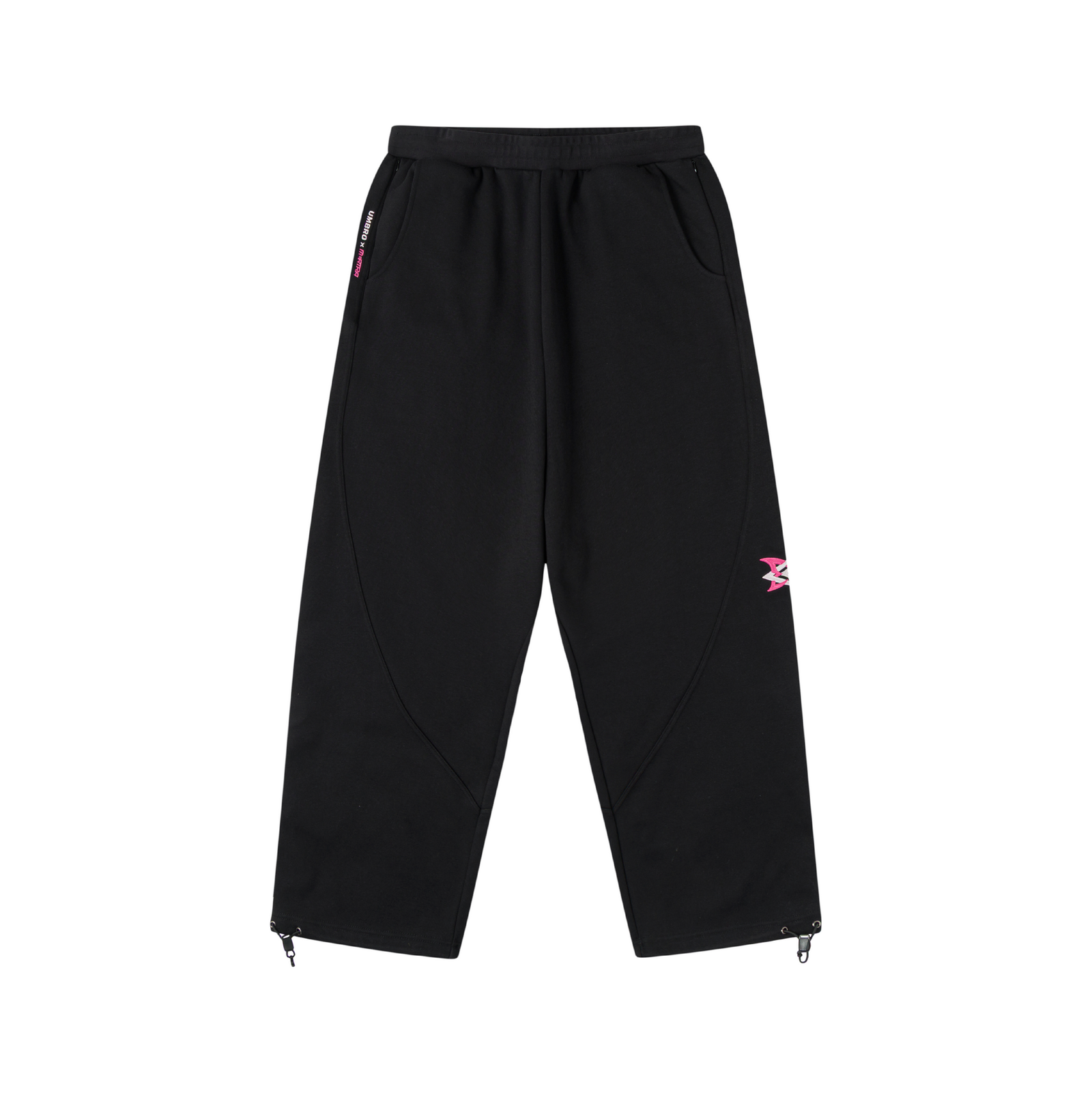 BLACK_WARM_UP_JOGGERS_1_2x_2e00d275-ff0d-43db-a331-37ebc68495a4-3.png MERTRA x Umbro Warm Up Joggers (Black/Pink) - Image 1