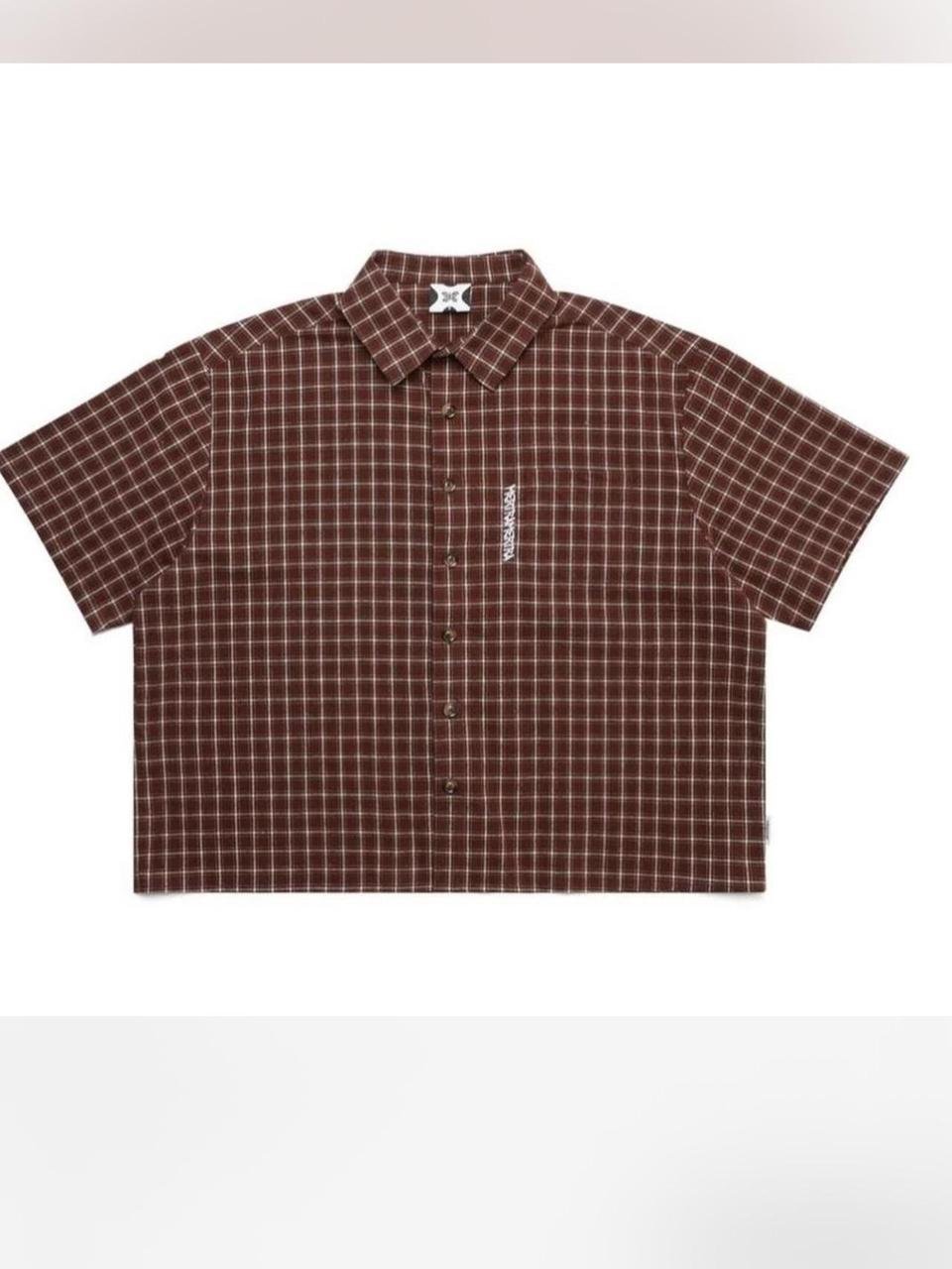 P0_IR.jpg Mertra Mertra Brown Checkered Shirt - Image 1