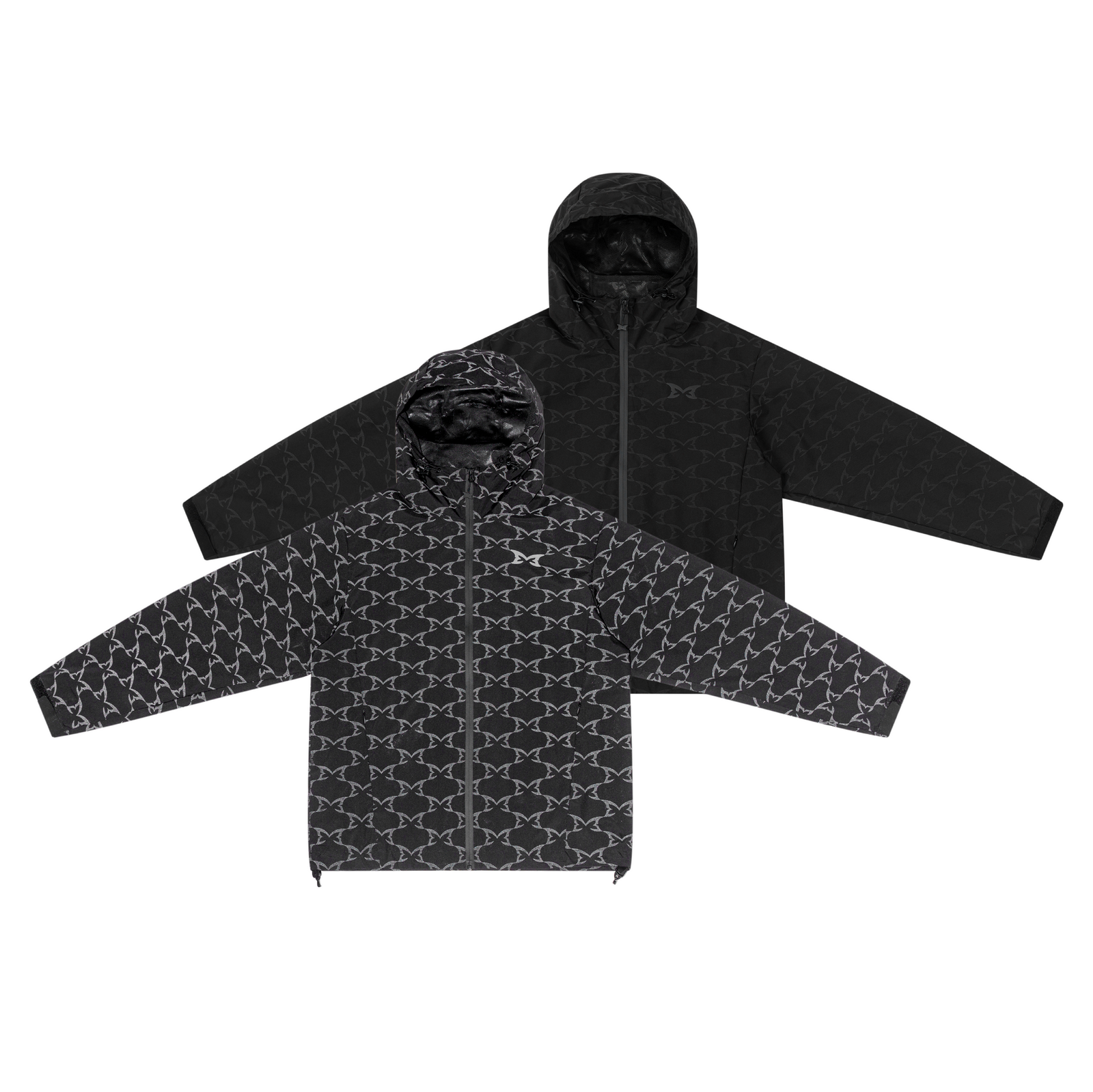 v2REFLECTIVEMONOGRAMJACKETECOM1_3x_45e4294c-24ab-4dda-85a9-7deaf271babb.png Mertra Reflective Monogram Jacket (Black) - Image 1